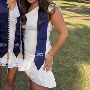 Cinq a sept white ruffle dress